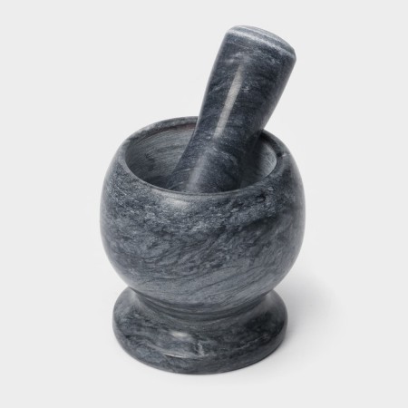 A mortar with an “marble” push, made of natural stone-1
