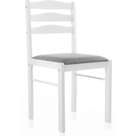 Wooden Camel Stew Massive/Fabric, White/Gray 40.5x43x84 cm