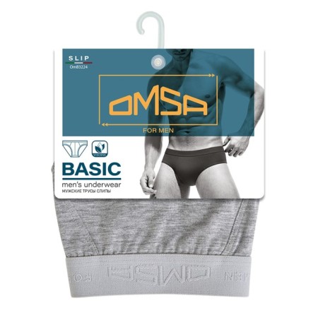 Panties Men's slips Omsa 3224, size 48, color Grigio Chiaro melange-2