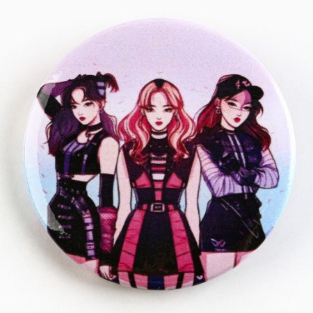 Значок закатной аниме «Три девочки», K-pop, d=38мм-1