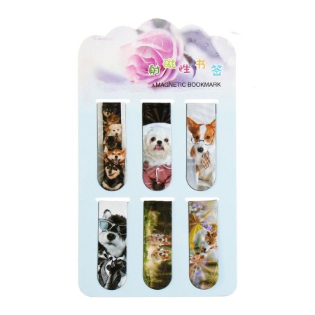 A set of magnetic bookmark for books Calligrata 6 pieces, "dogs", mix-5