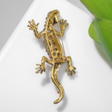 Brooch "Lizard" Royal, colored in black gold-1