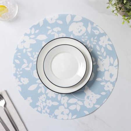 A set of serving napkins on the table “Watercolor. Circle ", 4 pcs, d = 38 cm, blue color-5