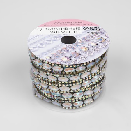 Rhinestones “Oval” rhinestones, width - 9 mm, 4.5 ± 0.5 m, silver color-2