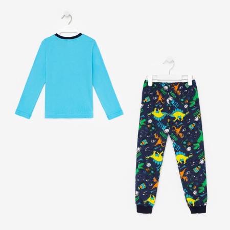 Pajamas for the boy Dino, the color is blue/dark blue, height 116-122 cm-10