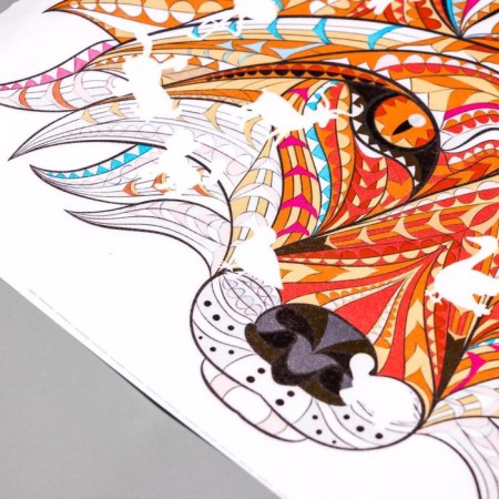 Stick plastic interior color puzzle "Fox" 30x45 cm-2