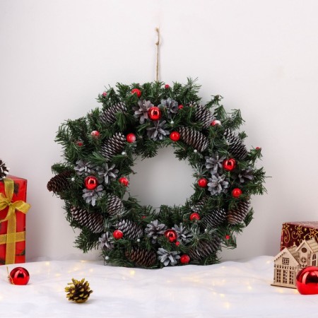 Festive wreath "Snow miracle", handmade