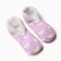 Women's socks shortened non-slip with fur, pink/white color, size 36-40