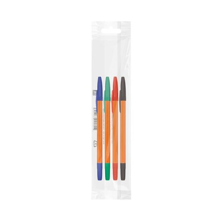 A set of ballpoint pens 4 colors "511 Orange", node 1.0 mm, ink: blue, red, green, black, euro -handle-4
