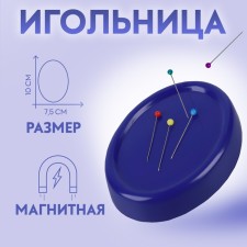 Magnetic needle, with pins, 10 × 7.5 cm, blue color