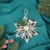 Christmas tree decoration "Retro Snowflake" 12 cm, gold with white