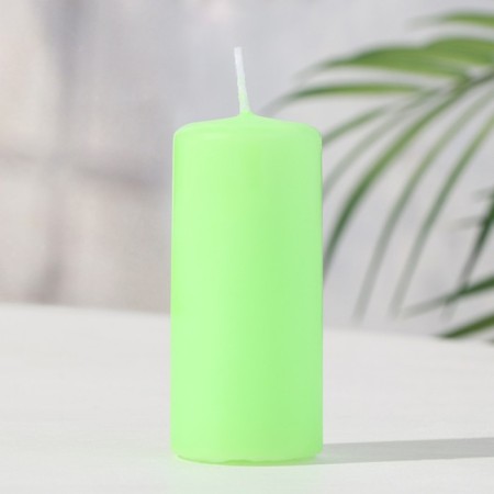 Candle - Aromatic "Apple" cylinder, 4x9 cm, 11 hours, 88 g, green