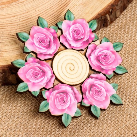 Hot "pink rose", 11x11cm, juniper
