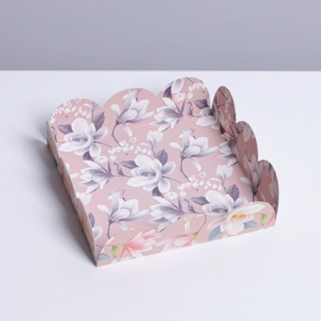 Bearbox, confectionery packaging with PVC lid, "flowers", 10.5 x 10.5 x 3 cm-2