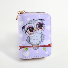 Wallet Children 07-01-13 owl, 11*2.5*9 cm, 3 departure, d/cards, d/coins, lilac