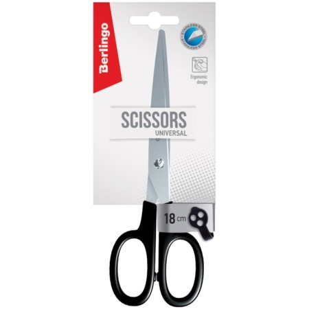 Office scissors 18 cm, universal, euro suspension-1