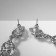 Hanging earrings with rhinestones "openwork" delight, white color in silver, 9 cm