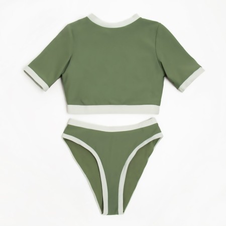Separate Minaku swimsuit with top, color green, size 46-4
