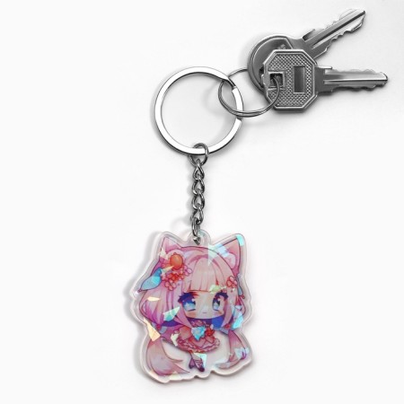 Holographic "Anime" keychain, 5 x 4 cm-4