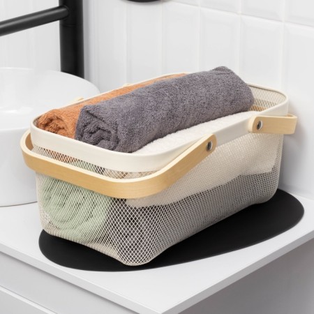 Universal rectangular basket LADOOM, 40 × 25 × 18.5 cm, white color-1