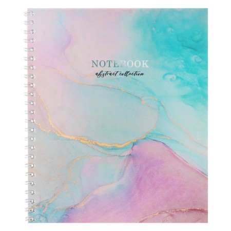 Notebook of 48 sheets in a cage on a crest, liquid, cover shaking cardboard, UV-lak, OFSET block, 4V MIX-3