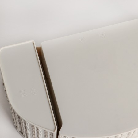 Organizer "Knitting", with a box, color white rattan-3