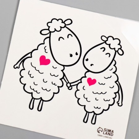 Tattoo on the body Black "lamb" 6x6 cm-5