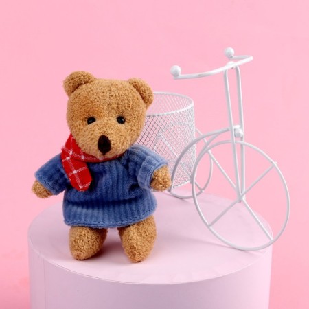 Soft toy "Bear on a bicycle", bear, color mix-1