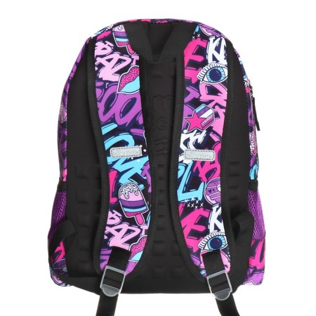 School backpack 38 x 27 x 17, ergonomic back, Devente Attomex Basic, Yes Girl, purple 7033439-4