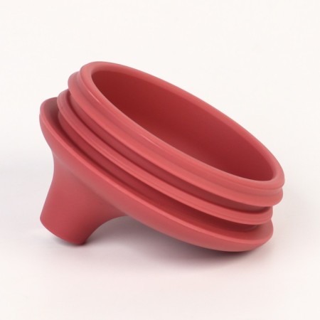 Drunker with a pipe Children's silicone "Try AGAIN", 200 ml., With handles, cherry color-5