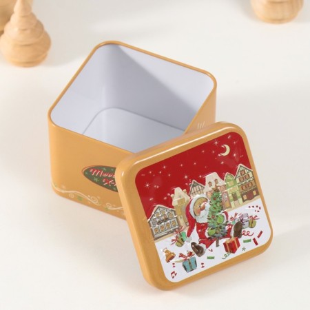 Casket Metal Square "New Year's CLAP" 7.5x7.5x6.5 cm-2