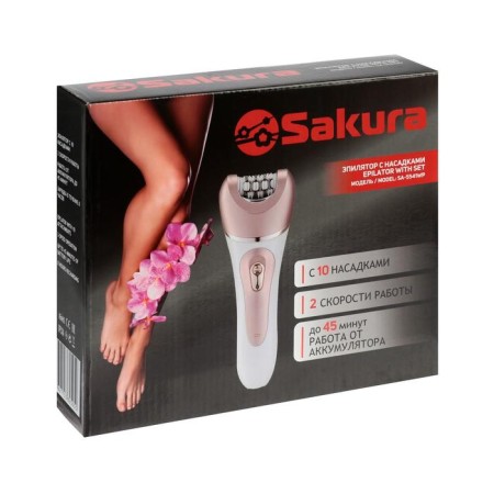 Sakura SA-5541WP epalator, 10 nozzles, 2 speeds, backlight, battery, pink-white-7
