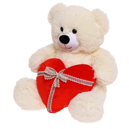 Soft toy "Bear Martin with Heart", 65 cm, milk color-1