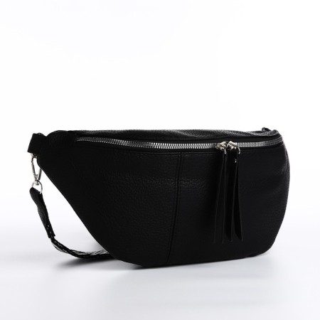 Bag Cross-Bodi with a zipper, black color-1