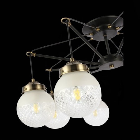 Ceiling EVOLUCE lamp. Sle110302-08. Stricce. 8x60 W, E27, 76x76x38 cm, black color, bronze-6