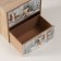 Casket wood 2 boxes "deer at the snowy house" 10.2x17.2x17.6 cm
