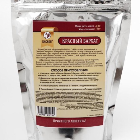 Mixture "Biscon red velvet 100", 400 g-1