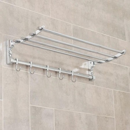 Fighting shelf with moving hooks Accoona A141, 57 × 30 cm, color chromium