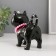 Souvenir Ceramics "A cat with a bow and a necklace" Black 13.8x7.4x13 cm