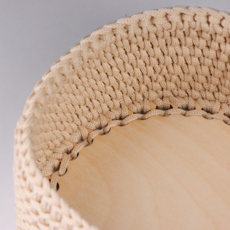 A set of knitted baskets, 3 pcs, polyester fiber, beige-5