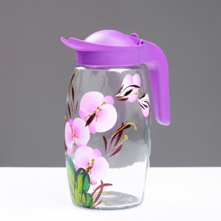 Set for juice "Orchid" art painting, 6 glasses 1250/200 ml mix-1