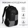 Youth backpack from textiles, 2 departments, 4 pockets, black color