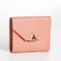 Women's wallet on the button, pink color