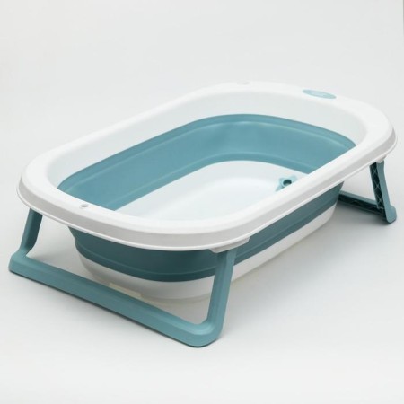 Bath Bath Folding with a drain, 75 cm., White/blue color