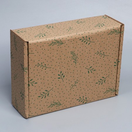 Box Gift team, packaging, "branches", brown, 27 x 21 x 9 cm-3