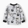 Children's blouse with long sleeve, gray/animals, height 62 cm