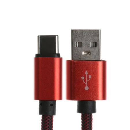 Windigo, Type -C - USB, 2.1 a, nylon braid, 1 meter, red-1