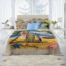 Bed linen duet Surf, size 215x240 cm, 145x210 cm - 2 pcs, 50x70 cm - 2 pcs, 70x70 cm - 2 pcs