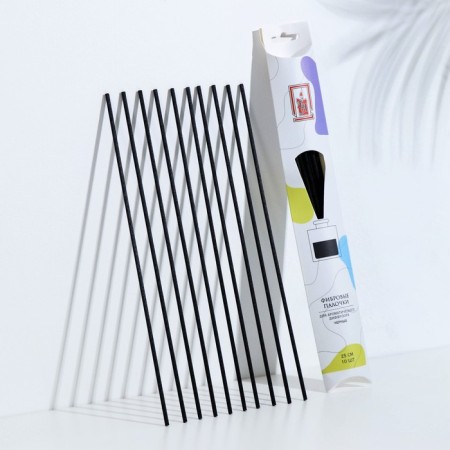 A set of fiber sticks for aromatic diffuser, 25x0.3 cm, 10 pieces, black