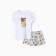 Female home set (T -shirt, shorts) "MOPS", white/blue color, size 50
